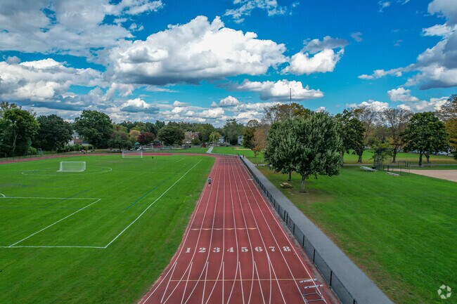 Emerson Playground has many athletic fields to choose from including a track.