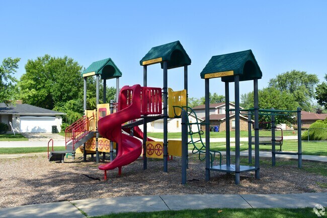 Kids love the playground at Hickory Glen Park and Fieldhouse in Glenwood, Illinois.