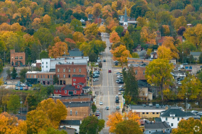 Downtown Manchester, MI looking west on a beautiful autumn day.