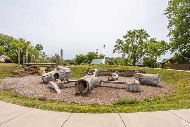 Sargent Park's playground is themed to match the natural splendor of Douglas Acres.