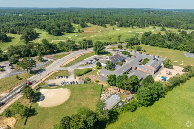Richmond Elementary School is located on a wide open field with several athletic fields.