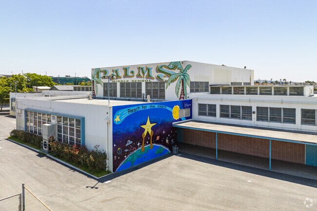 Palms Middle School in Palms, CA inspires students with hand painted murals.