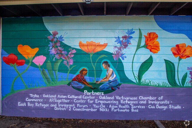 Painted artwork is pleasant to look at the Clinton Community Center in  Clinton.