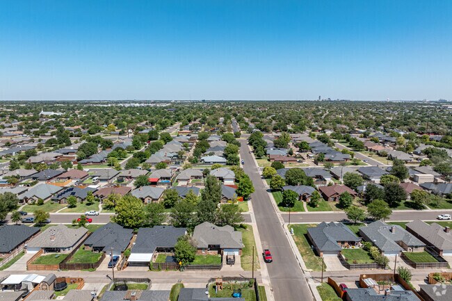 An aerial look at Pheasant Run captures its clean lines and tidy blocks.
