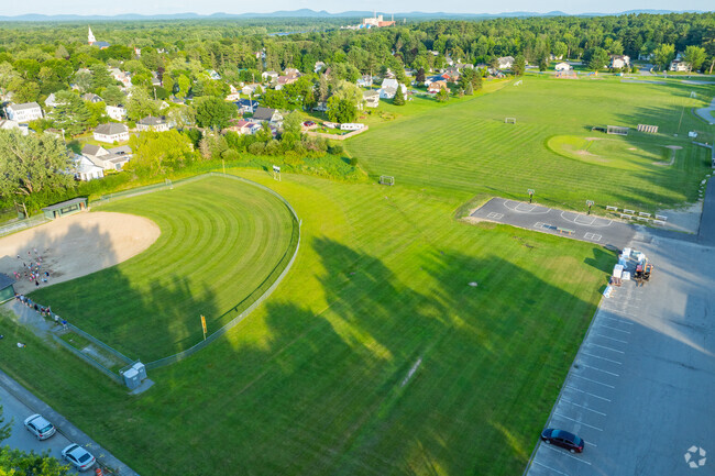 Leonard Middle School sits next to multiple athletic fields.