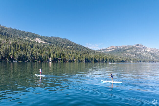 Paddleboarding is popular on calm mountain lakes around Truckee.