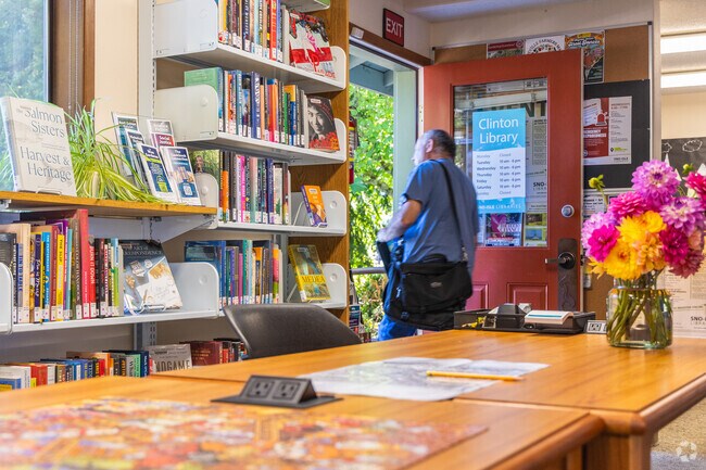 The Clinton Library is located downtown and is close to Dan Porter Park.