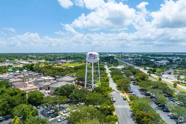 The Stuart water tower can be found in Downtown Stuart.