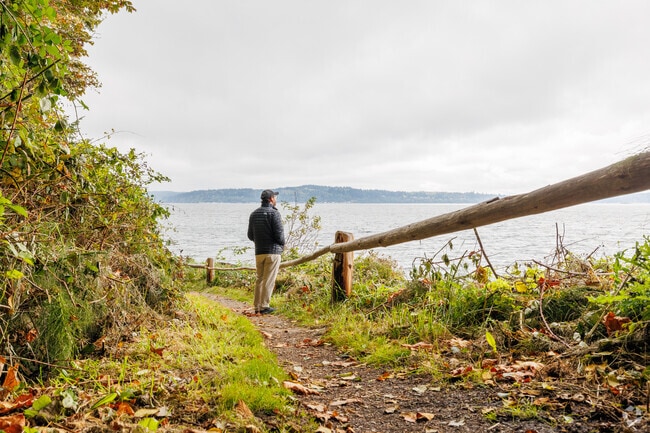 The Camano Island State Park offers stunning views of the Puget Sound and surrounding area.
