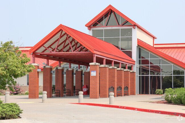 Catalayah Elementary School strikes a bold tone with a Claremore Zebras red roof.