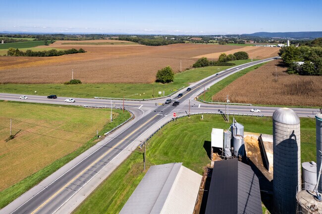 The crossroads of Maryland Rt 64 and 418, where two major routes in the area cross paths.