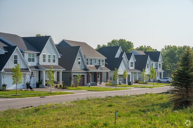 A row of new homes in the East Brooke Neighborhood.