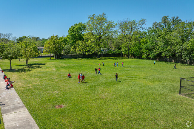 Cook Elementary School in Houston offers a large field where kids can run and play.