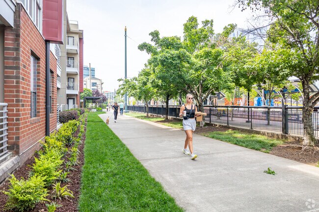 Walking throughout South End is the way locals get around without the hustle and bustle of cars.