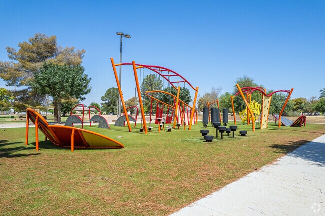 Discover joy at Washington Park's playground in Alhambra, a haven for kids to explore and play.