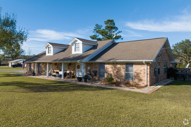 Many Cantonment homes showcase classic washed-brick exteriors for timeless appeal.