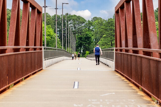 Two Rivers Park includes a pedestrian bridge over the Little Maumelle River.