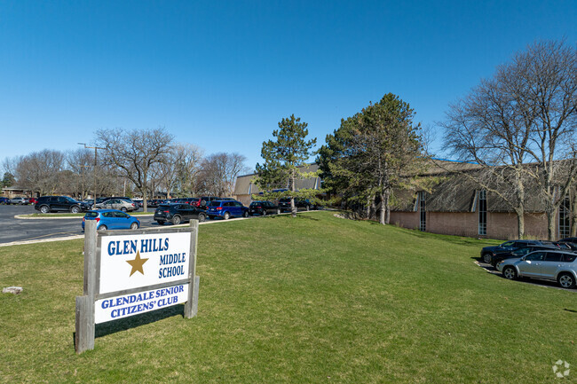 Students can enjoy the lovely campus at Glen Hills Middle School.