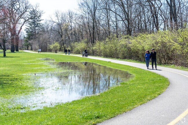 The biking and hiking trail at Linne Woods Forest Preserve is quite popular in Morton Grove.