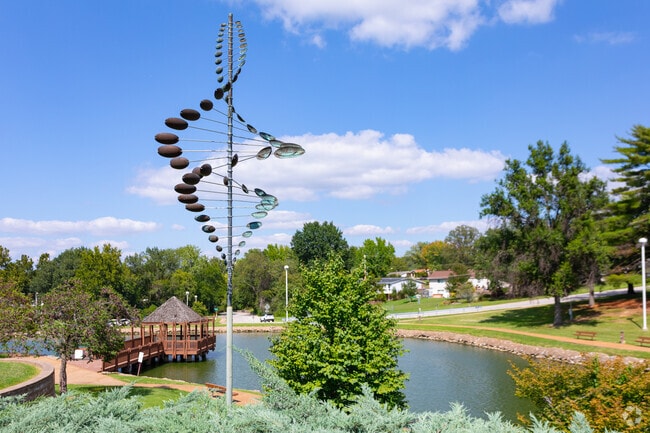 Unwind at the scenic pond at Vlasis Park in Ballwin.