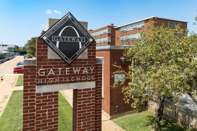 Gateway High School focuses on core subjects like English.