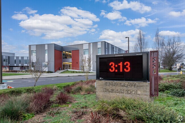 Enumclaw Senior High School signage.