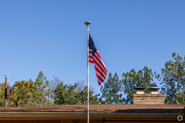 This American flag waves proudly over the Bonnie Brae neighborhood.