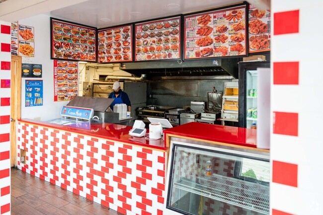 Crown Fried Chicken in Kenfield has a large variety of sandwiches as well as pizza.