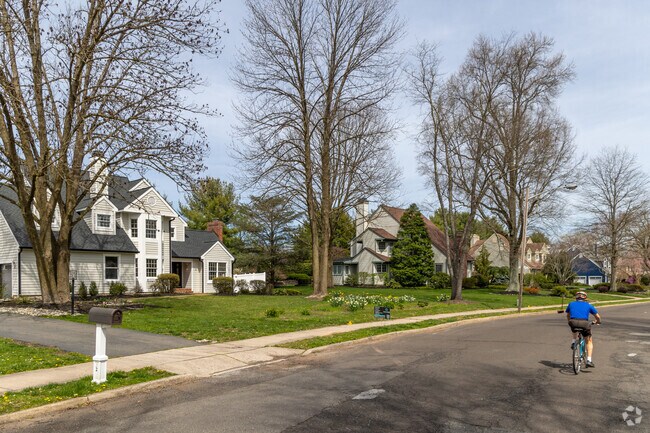 Large homes on tree lines streets are commonplace in Pennington.