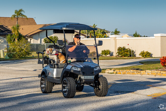 Residents in Flor-A-Mar have the luxury of being able to travel around in golf carts.