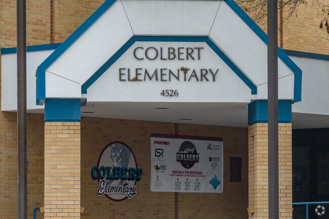 Colbert Elementary has an outdoor space for students behind the school.