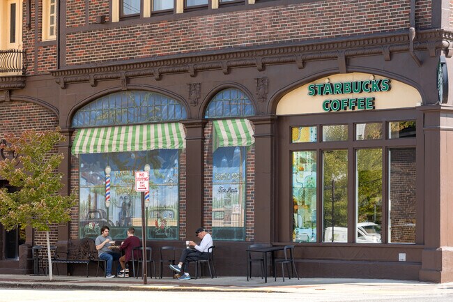 Heights Center Building, though historic, hosts several modern shops and cafe's now.
