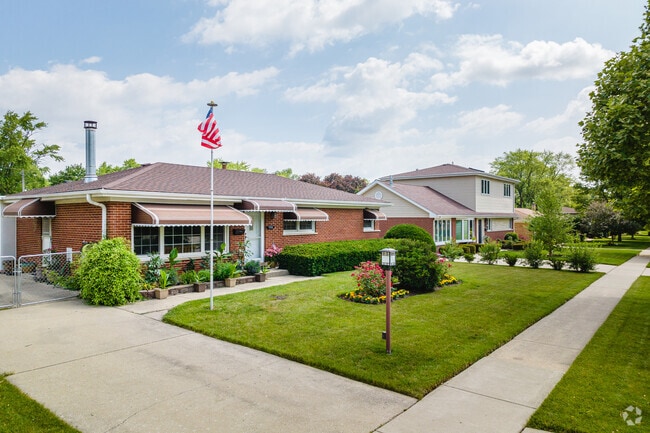 Colonial Heights features homes with clean landscaping and decorative awnings.