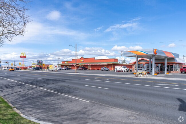Othello has a few franchise stores along main street.