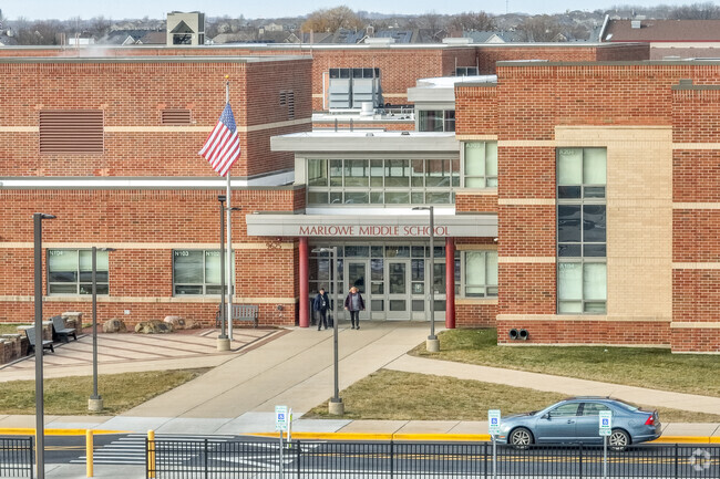 Marlowe Middle School is a beautiful multi level brick building.