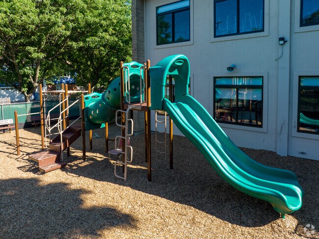 The young children at the Providence Hebrew Day School love the playground after school.
