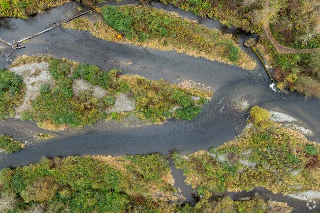The Cedar River flows in and around the Elliott neighborhood in Renton, WA.