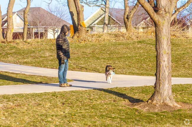 The many trails throughout Northwest Johnston encourage getting out for walks with furry friends