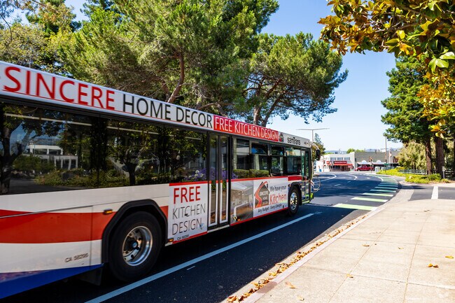 Public transportation is front and center in Lindenwood with bus stops and a train station.