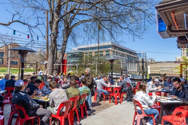 San Antonio Taco Company gets very busy during lunch hours on warm days in Music Row.