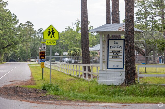 Bay Elementary School signage.
