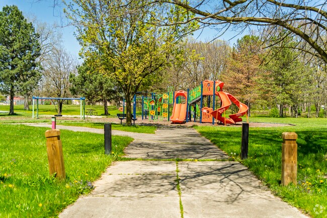Local kids love the colorful playground at Sarvis Park.