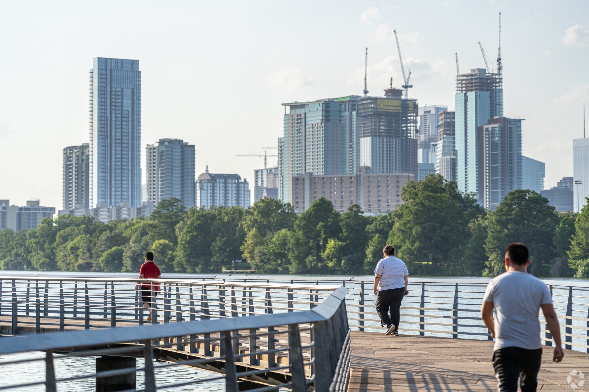 Take in the beautiful skyline of downtown Austin while visiting the East Riverside neighborhood.