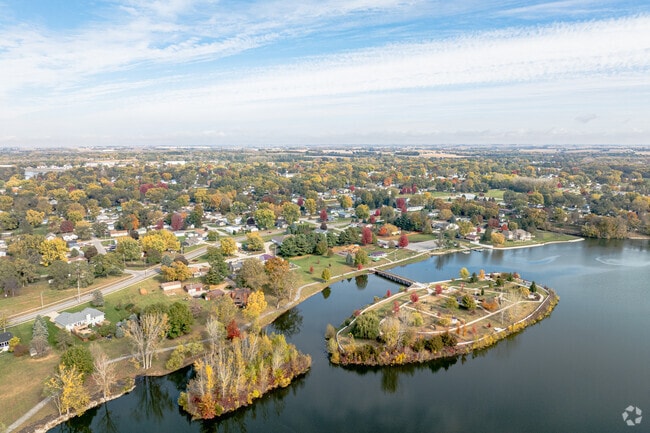 Evansdale views include the Cedar River winding through town.