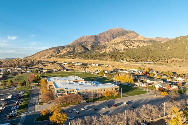 Juab High School offers a sprawling campus when viewed from above.