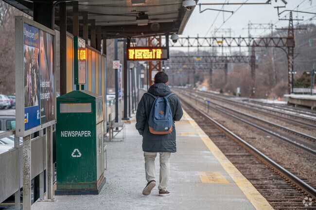 The Rowayton station in Rowayton is on the New Haven line, 1h13m from Grand Central Terminal.