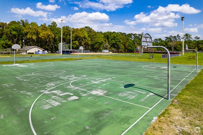 Students love to play hoops on the basketball courts at Vanguard High School.