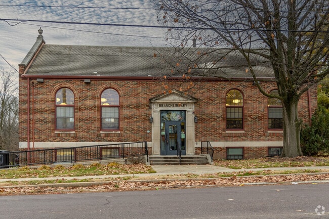 The West Bluff branch library is located near downtown and built with all brick and stone.