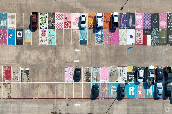 Senior students at Godley High School can decorate their parking spaces.