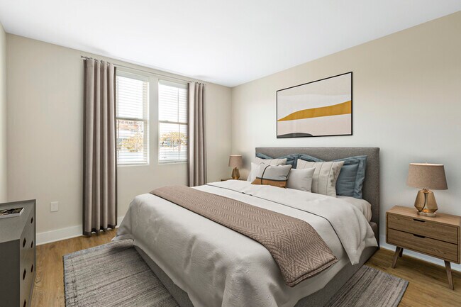 Renovated Package I bedroom with hard surface flooring